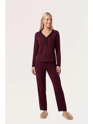 Pjs Kadın Bordo Pijama Takımı 30193