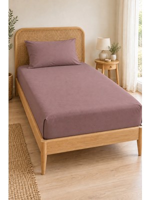 Isessia Tek Kişilik Lastikli Çarşaf Takımı | Yastık Kılıflı | 2 Parça | Çarşaf Seti | Düz Renk Fitted Çarşaf ve Yastık Kılıfı 100 x 200