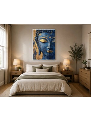Rose Light Detaylı Budist Başının Duvar Dekoru Ahşap Mdf Baskı Salon, Yatak Odası, Çocuk Odası, Ofis Duvar Tablosu Mdf Tablo