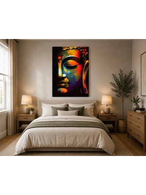 Rose Light Buda Başlı Heykelini Gösteren Boya Modern Sanat Duvar Dekoru Ahşap Mdf Baskı Salon, Yatak Odası, Çocuk Odası, Ofis Duvar Tablosu Mdf Tablo