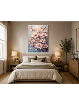 Rose Light Çin Firakı Çiçekleri Motifiyle Duvar Dekoru Ahşap Mdf Baskı Salon, Yatak Odası, Çocuk Odası, Ofis Duvar Tablosu Mdf Tablo