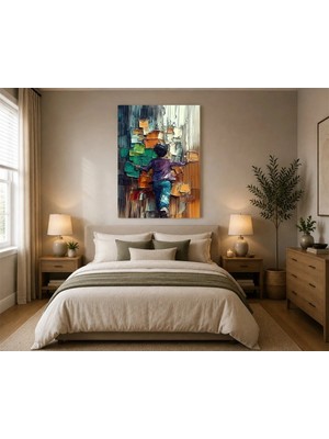 Rose Light Çocuk Portresi Ceketli Duvar Dekoru Ahşap Mdf Baskı Salon, Yatak Odası, Çocuk Odası, Ofis Duvar Tablosu Mdf Tablo