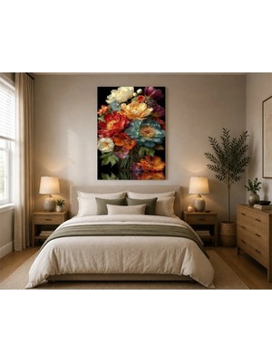 Rose Light Çiçek Buketi Motifi Duvar Tablosu Yatak Odası Dekoru Ahşap Mdf Baskı Salon, Çocuk Odası, Ofis Duvar Tablosu Mdf Tablo