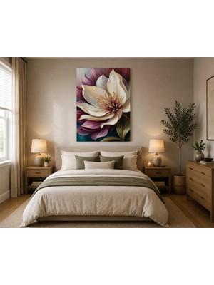 Rose Light Büyük ve Bordo Çiçekli Duvar Dekoru Ahşap Mdf Baskı Salon, Yatak Odası, Çocuk Odası, Ofis Duvar Tablosu Mdf Tablo