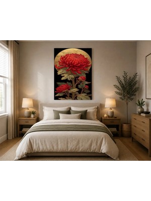 Rose Light Çin Safran Çiçeği Desenli Duvar Dekoru Ahşap Mdf Baskı Salon, Yatak Odası, Çocuk Odası, Ofis Duvar Tablosu Mdf Tablo