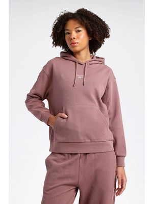 Reebok Sweatshirt Kadın Pembe Tevron Hoodıe