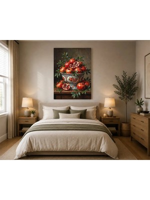 Rose Light Nar Meyveleri Salon Ahşap Mdf Baskı Tablo Mdf Tablo