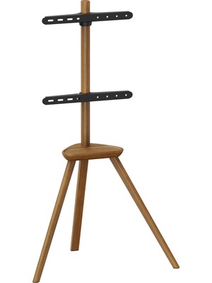 Npo STD3544 45-65" 40KG Masif Ahşap 45°dönebilen Raflı Dekoratif Taşınabilir Tv Standı