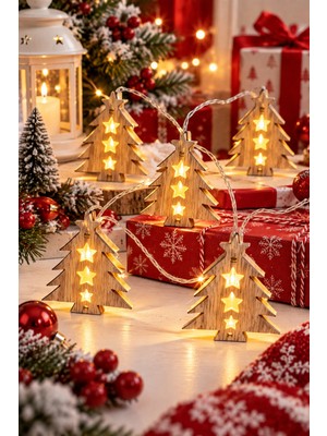 Magicledcorner Ahşap Çam Ağacı Işık Zinciri