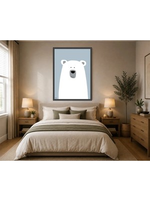 Rose Light Ayı Baskılı Duvar Çocuk Odası Için Ahşap Mdf Baskı Salon, Yatak Odası, Çocuk Odası, Ofis Duvar Tablosu Çerçeve Görünümlü Mdf Tablo