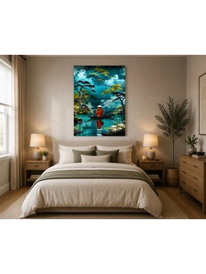 Rose Light Budist Keşiş Teknesi Duvar Dekoru Ahşap Mdf Baskı Tablo Mdf Tablo