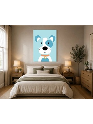 Rose Light Beyazlı Köpek Baskılı Duvar Çocuk Odası Için Ahşap Mdf Baskı Salon, Yatak Odası, Çocuk Odası, Ofis Duvar Tablosu Mdf Tablo