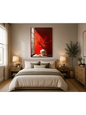 Rose Light Çiçekli Dal Motifiyle Duvar Yatak Odası Dekoru Ahşap Mdf Baskı Salon, Çocuk Odası, Ofis Duvar Tablosu Mdf Tablo