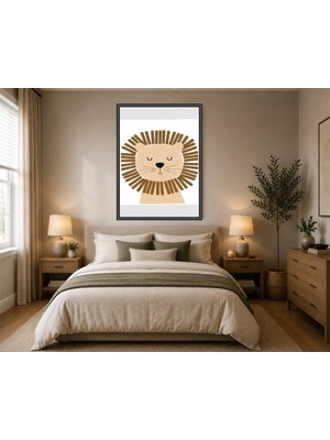 Rose Light Aslan Başlı Duvar Çocuk Odası Için Ahşap Mdf Baskı Salon, Yatak Odası, Çocuk Odası, Ofis Duvar Tablosu Çerçeve Görünümlü Mdf Tablo