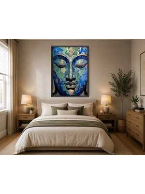 Rose Light Budist Heykeli Duvar Dekoru Ahşap Mdf Baskı Salon, Yatak Odası, Çocuk Odası, Ofis Duvar Tablosu Çerçeve Görünümlü Mdf Tablo