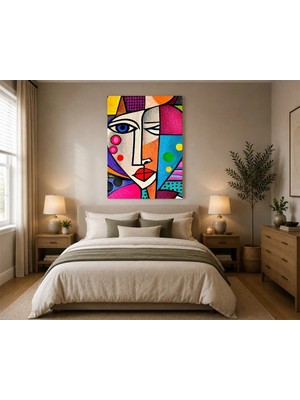 Rose Light Gece Portresi, Gece Boyu Geometrik Daireler Duvar Dekoru Ahşap Mdf Baskı Salon, Yatak Odası, Çocuk Odası, Ofis Duvar Tablosu Mdf Tab