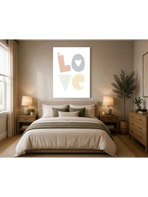 Rose Light Ahşap Duvar – Love Kelimesi ve Kalp Duvar Dekoru Ahşap Mdf Baskı Salon, Yatak Odası, Çocuk Odası, Ofis Duvar Tablosu Mdf Tablo