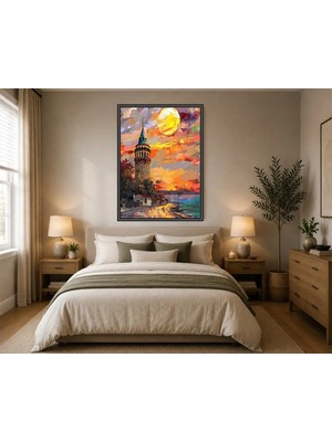 Rose Light Duvar Tablosu, Görele Kulesi ve Duvar Dekoru Ahşap Mdf Baskı Salon, Yatak Odası, Çocuk Odası, Ofis Duvar Tablosu Çerçeve Görünümlü Mdf Tab