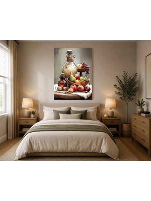 Rose Light Meyve ve Şişeleri Motifiyle Duvar Mutfak Dekoru Ahşap Mdf Baskı Salon, Yatak Odası, Çocuk Odası, Ofis Duvar Tablosu Mdf Tablo