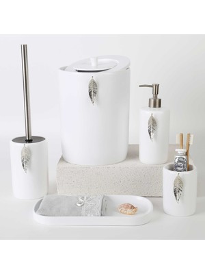 Selim Leaf Banyo Seti Beyaz Gümüş