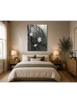 Rose Light Çiçekler ve Yapraklar Duvar Dekoru Ahşap Mdf Baskı Salon, Yatak Odası, Çocuk Odası, Ofis Duvar Tablosu Mdf Tablo