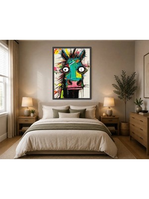 Rose Light At Figürlü Yüzlü Modern Sanat Duvar Dekoru Ahşap Mdf Baskı Salon, Yatak Odası, Çocuk Odası, Ofis Duvar Tablosu Çerçeve Görünümlü Mdf