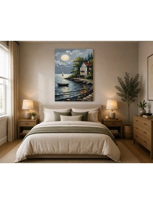 Rose Light Duvar Tekne ve Ev Manzarası Salon Dekoru Ahşap Mdf Baskı Salon, Yatak Odası, Çocuk Odası, Ofis Duvar Tablosu Mdf Tablo