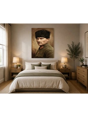 Rose Light Duvar – Atatürk Baş Portresi Duvar Dekoru Ahşap Mdf Baskı Salon, Yatak Odası, Çocuk Odası, Ofis Duvar Tablosu Mdf Tablo