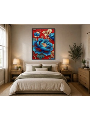 Rose Light Büyük Çiçekli Duvar Dekoru Ahşap Mdf Baskı Salon, Yatak Odası, Çocuk Odası, Ofis Duvar Tablosu Çerçeve Görünümlü Mdf Tablo