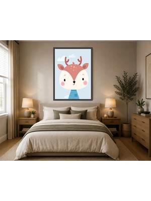Rose Light Tavşan Yüzü Duvar Çocuk Odası Için Ahşap Mdf Baskı Salon, Yatak Odası, Çocuk Odası, Ofis Duvar Tablosu Çerçeve Görünümlü Mdf Tablo