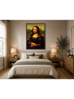 Rose Light Leonardo Da Vinci'nin Kadın Görseli Duvar Salon Dekoru Ahşap Mdf Baskı Salon, Yatak Odası, Çocuk Odası, Ofis Duvar Tablosu Çerçeve Görünüm