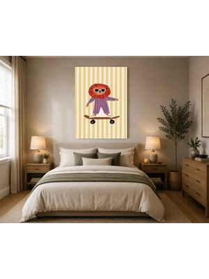 Rose Light Seken Bir Aslan ile Duvar Çocuk Odası Için Ahşap Mdf Baskı Salon, Yatak Odası, Çocuk Odası, Ofis Duvar Tablosu Mdf Tablo
