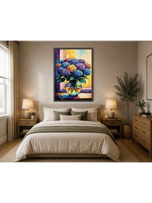 Rose Light Hibrit Çiçek Gösterisi - Vazolar Duvar Tablosu Duvar Dekoru Ahşap Mdf Baskı Salon, Yatak Odası, Çocuk Odası, Ofis Duvar Tablosu Çerçeve Gö