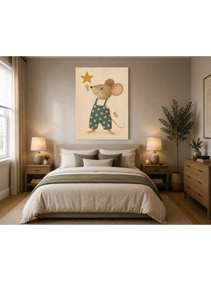 Rose Light Karakalem Görünümlü Mutfak Fare Duvar Çocuk Odası Için Ahşap Mdf Baskı Salon, Yatak Odası, Çocuk Odası, Ofis Duvar Tablosu Mdf Tablo