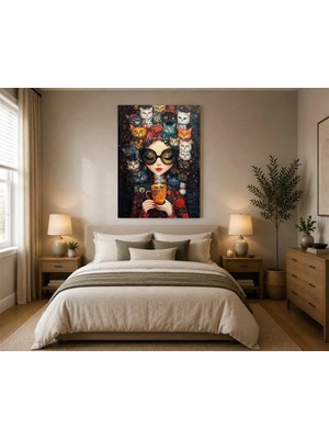 Rose Light Modern Sanat Kadın Görseli Lara Felini ile Duvar Dekoru Ahşap Mdf Baskı Salon, Yatak Odası, Çocuk Odası, Ofis Duvar Tablosu Mdf Tablo