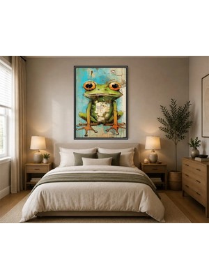 Rose Light Kurbağa Ölüm ve Hayat Duvar Dekoru Ahşap Mdf Baskı Salon, Yatak Odası, Çocuk Odası, Ofis Duvar Tablosu Çerçeve Görünümlü Mdf Tablo
