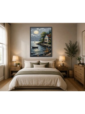Rose Light Duvar Tekne ve Ev Manzarası Salon Dekoru Ahşap Mdf Baskı Salon, Yatak Odası, Çocuk Odası, Ofis Duvar Tablosu Çerçeve Görünümlü Mdf Tablo