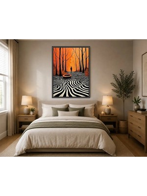 Rose Light Ormanda Tekne Duvar Dekoru Ahşap Mdf Baskı Tablo Çerçeve Görünümlü Mdf Tablo