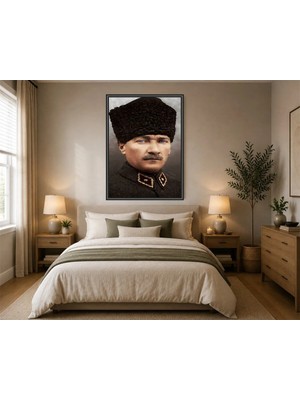 Rose Light Mehmed V. Padişahı Şapkalı Duvar Dekoru Ahşap Mdf Baskı Salon, Yatak Odası, Çocuk Odası, Ofis Duvar Tablosu Çerçeve Görünümlü Mdf Ta