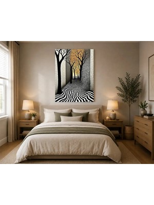 Rose Light Orman Yolu Duvar Dekoru Ahşap Mdf Baskı Tablo Mdf Tablo