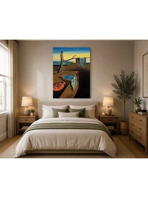 Rose Light Salvador Dali Saattedilmiş Saat Salon Ahşap Mdf Baskı Tablo Mdf Tablo