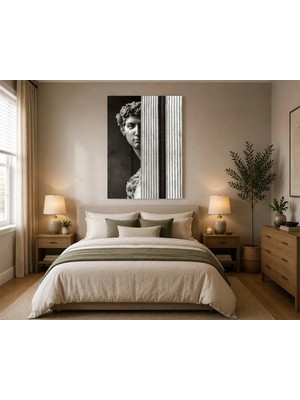 Rose Light David Heykeli Duvar Dekoru Ahşap Mdf Baskı Tablo Mdf Tablo