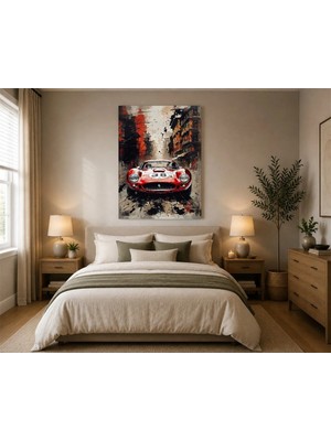 Rose Light Ferrari 38 Numaralı Yarış Duvar Dekoru Ahşap Mdf Baskı Tablo Mdf Tablo