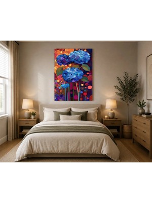 Rose Light Büyük Hibiscus Bahçesi Duvar Dekoru Ahşap Mdf Baskı Tablo Mdf Tablo