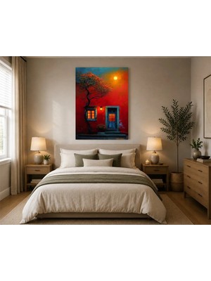 Rose Light Eski Ev Ağacı Sanat Duvar Dekoru Ahşap Mdf Baskı Tablo Mdf Tablo