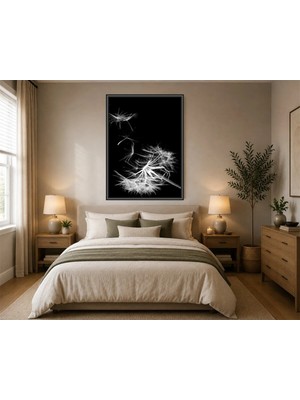 Rose Light Papatyalı Duvar Dekoru Ahşap Mdf Baskı Tablo Çerçeve Görünümlü Mdf Tablo