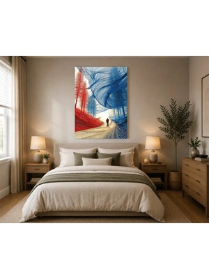 Rose Light Yürüyen Figür Ağaçlar ve Duvar Dekoru Ahşap Mdf Baskı Tablo Mdf Tablo