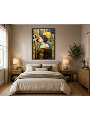 Rose Light Necay Art’ın Kadın Figürlü Yağlı Boya Görünümlü Duvar Dekoru Ahşap Mdf Baskı Salon, Yatak Odası, Çocuk Odası, Ofis Duvar Tablosu Çerçeve G