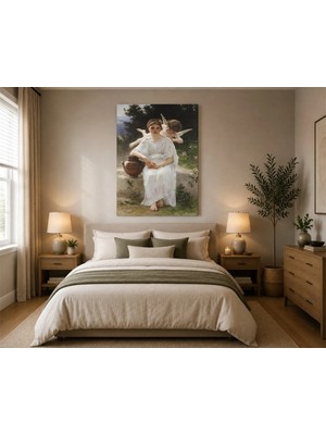 Rose Light Küçük Kız Melek Salon Ahşap Mdf Baskı Tablo Mdf Tablo