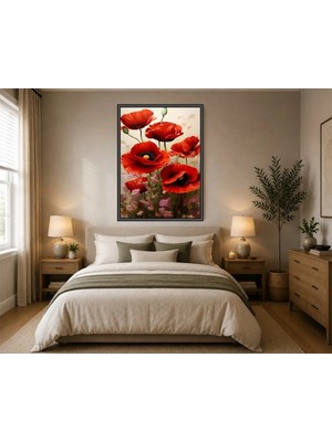 Rose Light Papatyalar Duvar Dekoru Ahşap Mdf Baskı Tablo Çerçeve Görünümlü Mdf Tablo